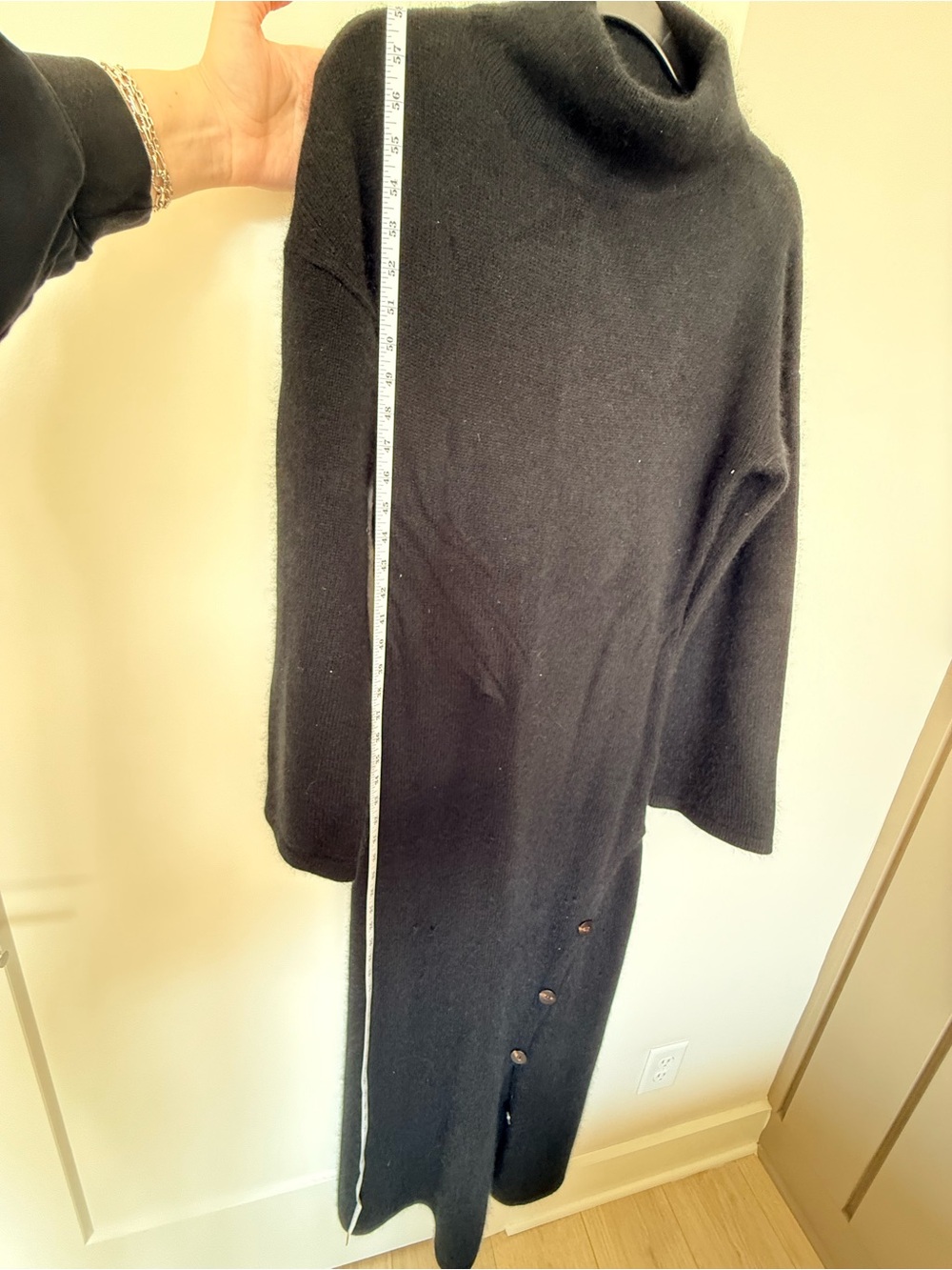 Women's Black Cowl Neck Knit Sweater Dress